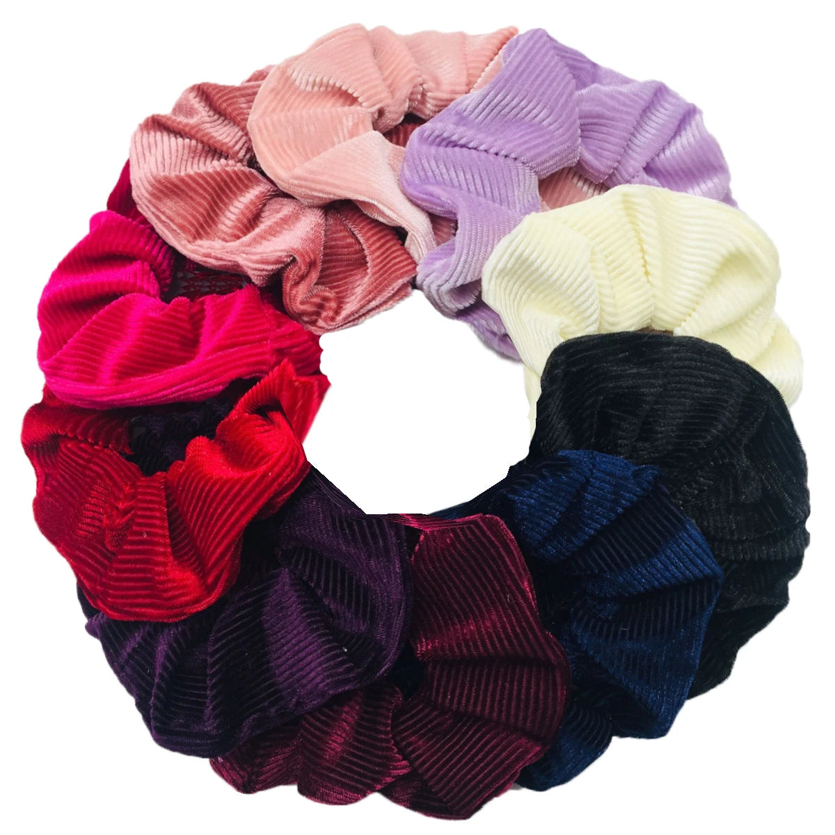 SilkWave 10-Piece Satin Scrunchie Set