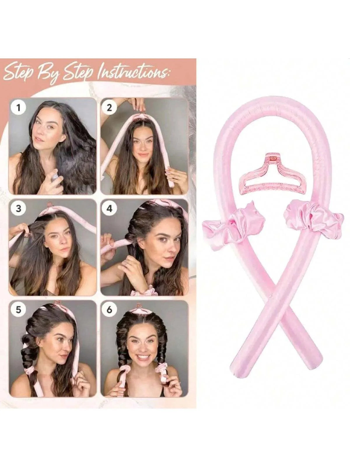 4/6/13PCS Styling Kit -Heatless Silk Curler with Sleeping Mask and Shower Cap for Women and Girls Beauty Kit for Travel and Home