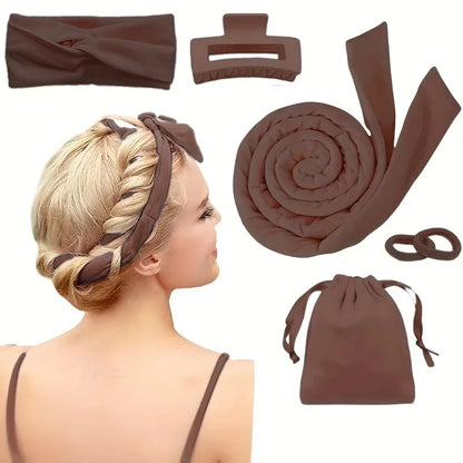 4/6/13PCS Styling Kit -Heatless Silk Curler with Sleeping Mask and Shower Cap for Women and Girls Beauty Kit for Travel and Home