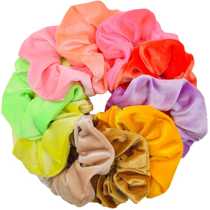 SilkWave 10-Piece Satin Scrunchie Set